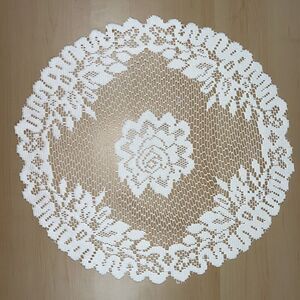 Vintage Table Placemat Doilies Lace Round Cotton 15”